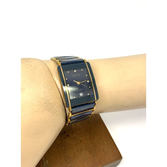 Rado Women's Watch 160.0282.3 Swiss Quartz Diamond Blue Ceramic Rose Gold Steel - Picture 5 of 13